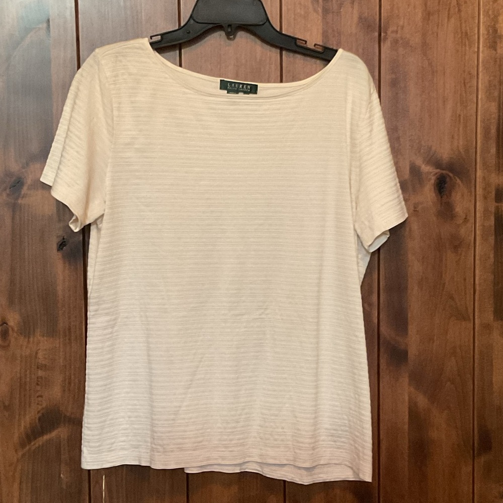 Lauren Ralph Lauren Cream Short Sleeve Top